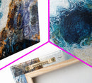 Ocean Abyss, oyster painting, abstract coastal art, framed canvas print, nautical wall art, extra wide art, blue wall art