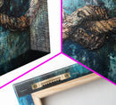 Nautical Rope, infinity knot, rustic maritime, coastal decor, textured blue, wabi sabi art, Canvas Print, nautical wall art