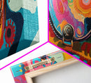 Abstract Handbag Art, boho art, pink abstract art, whimsical art, extra wide art, horizontal wall art, Canvas Print