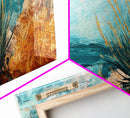 Coastal Desert Painting, agave painting, southwest wall art, Joshua tree art, coastal landscape art, Framed Canvas Print