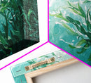 Kelp Forest Art, Coastal Landscape Art, Nautical Wall Art, Framed Canvas Print, Ocean Inspired Artwork, Blue and Green Wall Art