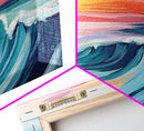 Sunset Wave, Surf Art, Coastal Painting, Nautical Wall Art, Ocean Art, Horizontal Wall Art, Framed Canvas Print, Beach Decor