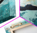 Woman Swimming, teal wall art, moody art, minimalist art, extra wide art, coastal decor, beach house art, Canvas Print