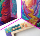 Vibrant canyon, abstract rocks, Canvas Print, mountain painting, southwest wall art, extra wide art, geometric wall art