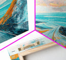 Open Road, Ocean View Highway, Coastal Landscape, Nautical Painting, Lake Tahoe Art, Panoramic Art, Canvas Print, Horizontal Art