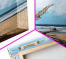 Driftwood, coastal landscape art, rustic decor, farmhouse art, framed canvas print, seascape painting, nautical decor, ocean art