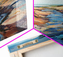 Minimalist landscape, wabi sabi wall art, rustic decor, above bed wall art, framed canvas print, neutral art, extra wide painting