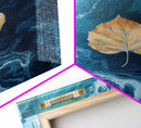 Floating Leaf Painting, Nature Abstract Art, Ocean Inspired Decor, Moody Wall Art, Tranquil Home Decor, Canvas Print
