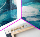Ice Cave Entrance, blue and green wall art, moody art, geometric wall art, canvas print, extra wide art, wabi sabi art, winter decor