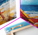 Beach Chair, Coastal Decor, Nautical Painting, Seascape Art, Ocean Wall Art, Coastal Landscape Art, Canvas Print, Gift Idea