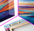 Vibrant River, landscape painting, wabi sabi art, coastal landscape art, Canvas Print, horizontal wall art, panoramic art, farmhouse art