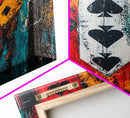 Playing Card Art, chicano art, bold abstract painting, moody art, graffiti wall art, framed canvas print, gift idea, rustic decor
