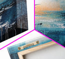 Seagull Art, coastal wall art, nautical painting, ocean birds, teal wall art, moody art, framed canvas print, gift idea, coastal decor
