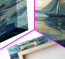 Sailboat Painting, nautical decor, coastal wall art, blue and green wall art, ocean painting, framed canvas print, living room art