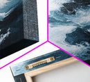 Abstract Ocean Mist Canvas Print | Modern Blue Wall Art | Fluid Painting | Minimalist Coastal Decor | Large Statement Artwork