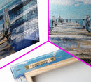 Wooden Pier Canvas Print Coastal Wall Art Beach House Decor Serene Ocean Painting Nautical Living Room Modern Home Gift
