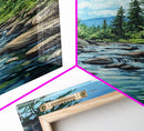 pine tree art, landscape painting, framed canvas print, mountain painting, rustic wall art, above couch art, farmhouse art