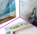 Ocean Wave Explosion Framed Canvas Print Coastal Wall Art, Beach Painting, Modern Seascape, Large Wall Decor, Living Room Artwork