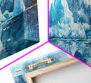 Iceberg Mountain Reflection Canvas Print, Arctic Nature Wall Art, Cool Blue Home Decor, Large Landscape Painting, Modern Office Art
