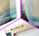 Dramatic Ocean Waves Framed Canvas Print, Moody Seascape Wall Art, Stormy Coastal Painting, Nautical Home Decor, Minimalist Art