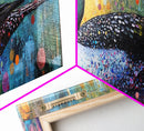 Vibrant Loon Art Framed Canvas Print Wildlife Decor Living Room Wall Art Colorful Bird Painting Modern Boho Home Accent Nature Gift