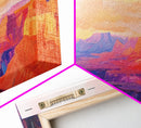 Grand Canyon Sunset Framed Canvas Print Southwest Landscape Wall Art, Desert Mountain Painting, Nature Inspired Home Decor, Rustic Art