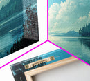 Tranquil Lake Landscape Painting Nature Serenity Wall Art Forest Reflection Artwork Minimalist Modern Home Decor