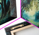 Enchanted Forest Framed Canvas Print Magical Woodland Scene, Nature Wall Art, Fantasy Art, Dark Green Landscape, Home Decor