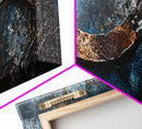 Industrial Wall Art, Dark Texture Painting, Masculine Decor, Framed Canvas Print, Office Artwork, Rustic Metal Art