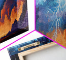 Lightning, Storm, Dramatic, Skyscape, Framed Canvas Print, Abstract Landscape Art, Dark Wall Art, Office Decor, Sky Painting