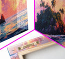Tropical Sunset, Palm Tree Beach, Coastal Wall Art, Canvas Print, Island Paradise, Vibrant Seascape, Bedroom Decor, Summer Aesthetic