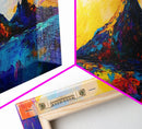 Fiery Sunset, Abstract Mountain, Canvas Print, Modern Landscape Art, Living Room Wall Decor, Bold Wall Art, Colorful Nature Art