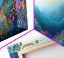 Mountain Wildflowers, Vibrant Landscape Art, Nature Painting, Cabin Wall Decor, Springtime Art, Living Room Print, Canvas Print