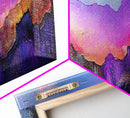 Abstract Mountains, Colorful Sunset Art, Modern Landscape, Vibrant Wall Art, Living Room Art, Canvas Print, Framed Canvas Print
