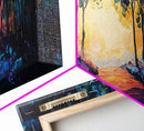 Enchanted Forest, Magical Nature Scene, Sunset Pathway Art, Mystical Landscape, Dreamy Wall Decor, Framed Canvas Print