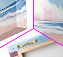 Ocean Cliff, Dreamy Coastal Landscape, Pastel Seascape Art, Framed Canvas Print, Beach House Wall Decor, Relaxing Ocean Scene