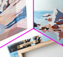 Seaside Escape, Cliffside Beauty, Canvas Print, Modern Coastal Art, Boho Nature Painting, Blue Ocean Decor, Large Wall Art, Living Room