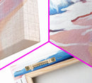 Pink Waves, Ocean Painting, Coastal Home Decor, Beach Wall Art, Summer Aesthetic, Minimalist Seascape, Canvas Print, Nautical Theme