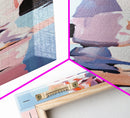 Pink Ice, Abstract, Winter Wall Art, Modern Home Decor, Pastel Landscape, Nature Inspired, Contemporary Art, Framed Canvas Print