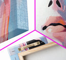 Abstract Mask Art, Portrait Painting, Soft Pastel Expression, Unique Wall Decor, Large Canvas Print, Minimalist Home Art, Boho Aesthetic