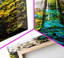 Abstract Glass Art, Fluid Painting Print, Green and Blue Modern Art, Contemporary Wall Decor, Unique Home Accent, Canvas Print