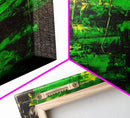 Abstract Green Artwork, Black and Yellow Modern Art, Minimalist Texture Painting, Contemporary Wall Art, Office Decor, Canvas Print