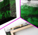 Abstract Ocean, Surreal Water, Green and Black, Framed Canvas Print, Coastal Minimalist Art, Modern Beach Wall Decor, Office Art