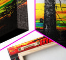 Sunset Utility Pole, Electric Lines, Urban Contrast, Canvas Print, Industrial Wall Art, Bold Colorful Decor, Modern Living Room Art