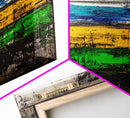 Colorful Abstract, Bold Textures, Vibrant Expression, Framed Canvas Print, Contemporary Wall Art, Living Room or Office Artwork