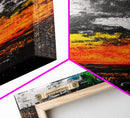 Fiery Sunset, Bold Abstract Art, Expressionist Painting, Colorful Landscape, Framed Canvas Print, Office Wall Art, Autumn Wall Decor