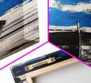 Abandoned Ship, Nautical Artwork, Abstract Seascape, Canvas Print, Coastal Wall Art, Blue Black Art, Living Room Decor, Ocean Painting