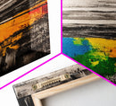 Rainbow Reflection, Colorful Landscape, Abstract Painting, Framed Canvas Print, Modern Wall Art, Office Decor, Unique Gift