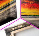 Fire Sky, Dramatic Sunset, Abstract Seascape, Framed Canvas Print, Bold Wall Art, Vibrant Home Decor, Statement Piece