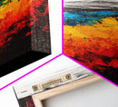 Vibrant Field Painting, Abstract Landscape Art, Bold Colorful Decor, Framed Canvas Print, Boho Wall Art, Living Room Statement Piece